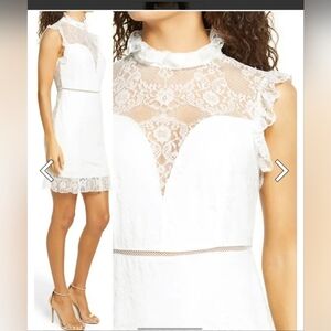 NWT/ XS /BEBE MOCK NECK LACE DRESS /